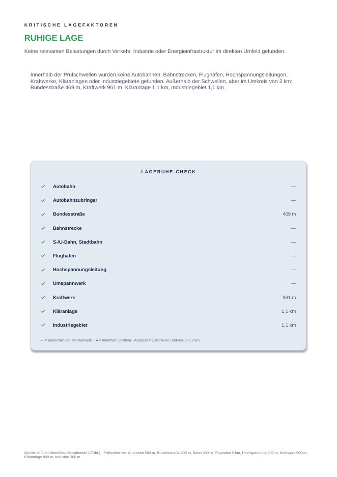 Beispielseite: Lageruhe-Check
