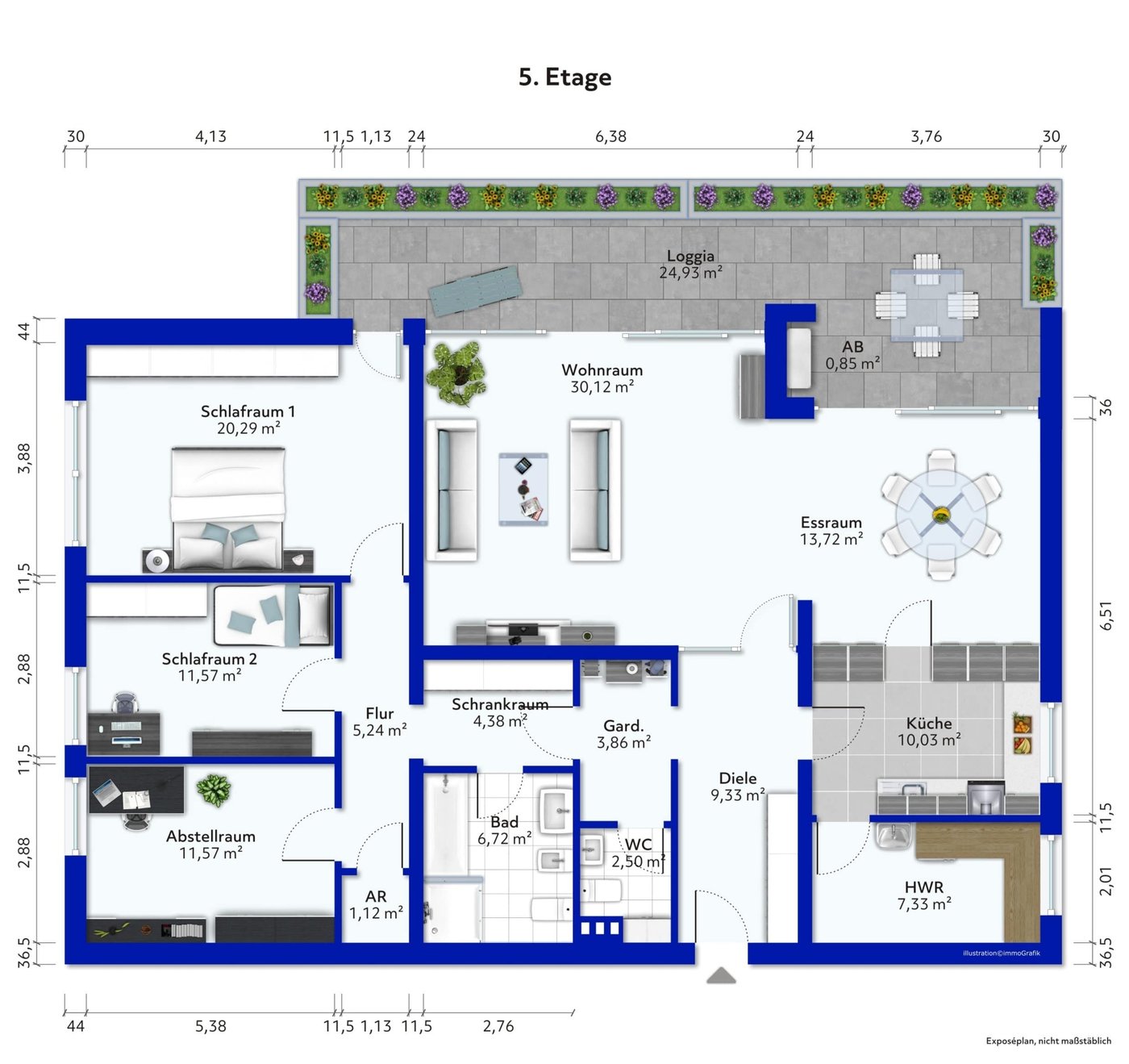 Grundriss 1 – Exklusive 152 m² Wohnung in Düsseldorf-Niederkassel
